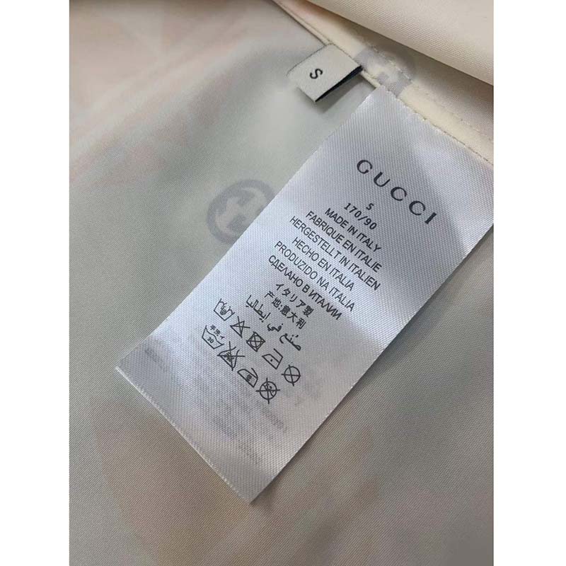 Gucci GG Men Adidas x Gucci Trefoil Print Bowling Shirt Yellow Fully Lined Viscose