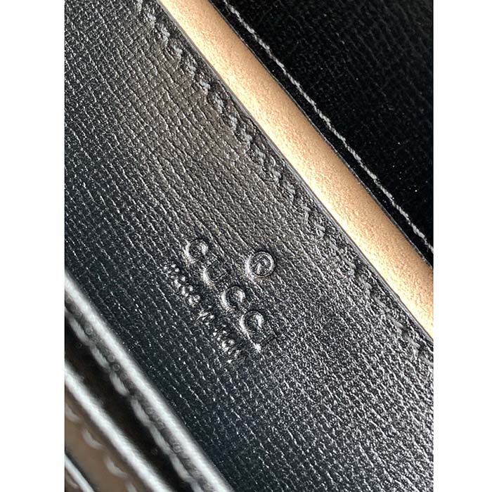 Gucci GG Women Horsebit 1955 Mini Bag Top Handle Black Leather