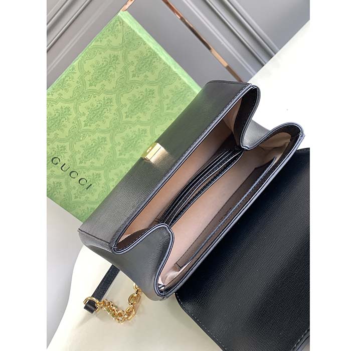 Gucci GG Women Horsebit 1955 Mini Bag Top Handle Black Leather