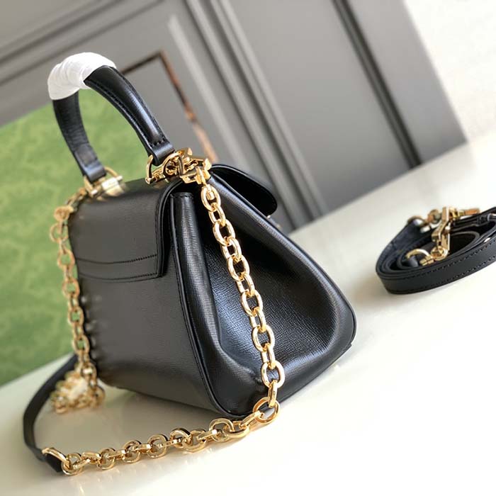 Gucci GG Women Horsebit 1955 Mini Bag Top Handle Black Leather