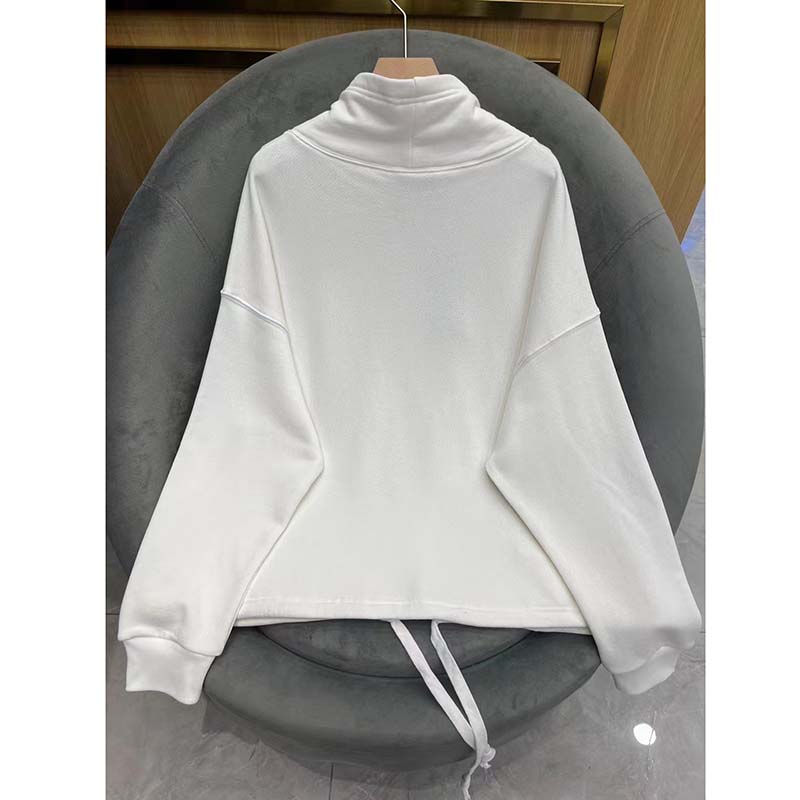 Gucci Women GG Vintage Logo Cotton Sweatshirt White Heavy Felted Jersey