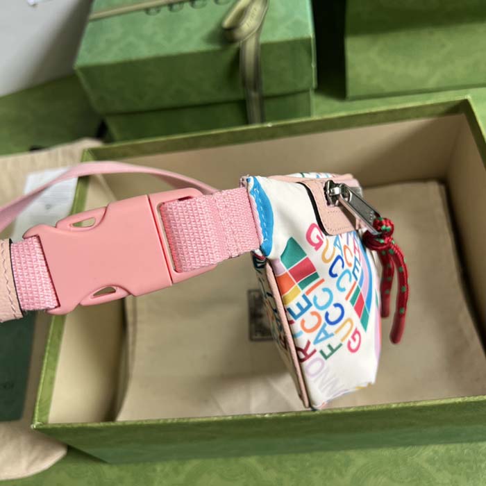 Gucci Unisex GG The North Face x Gucci Belt Bag Pink Leather Zipper Closure