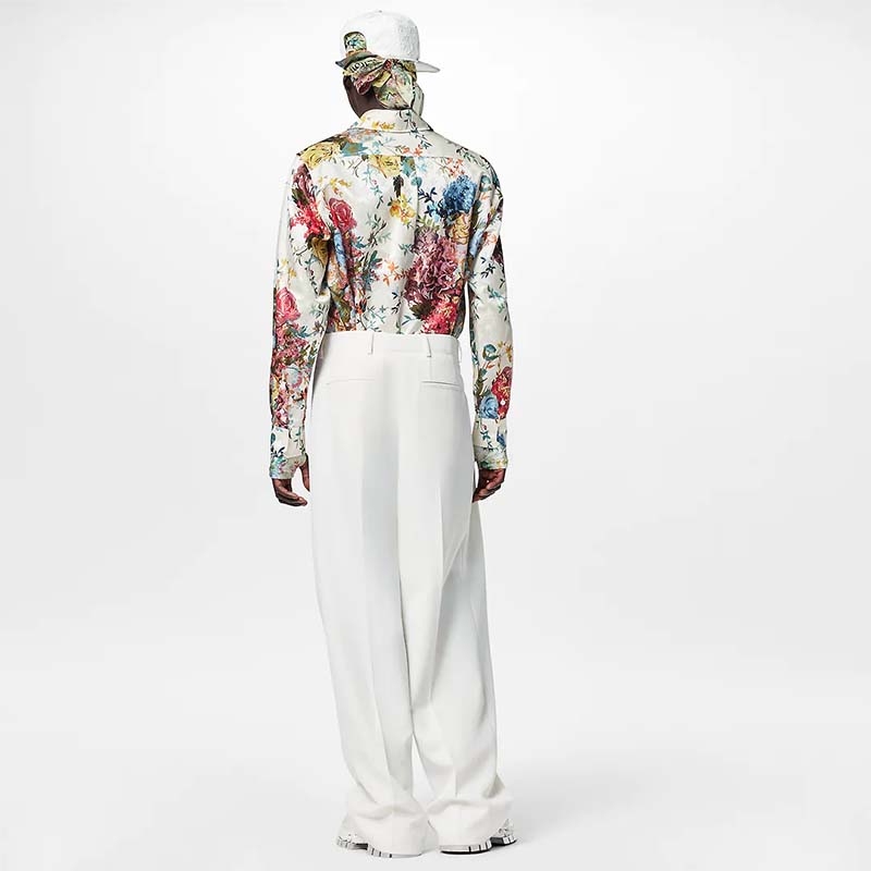 Louis Vuitton LV Men Classic Shirt Flowers Tapestry Cotton Silk Multicolor Regular Fit