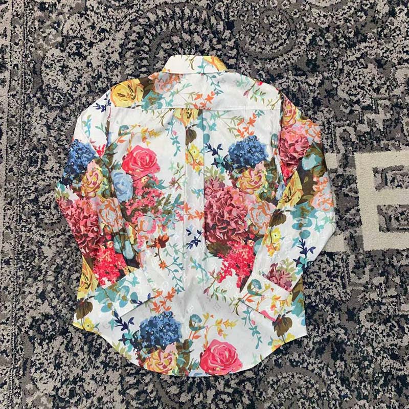 Louis Vuitton LV Women Classic Shirt Flowers Tapestry Cotton Silk Multicolor Regular Fit