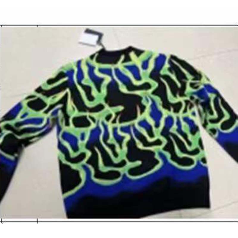 Louis Vuitton LV Men Graphic Crewneck Wool Green Blue Black Multicolor Regular Fit