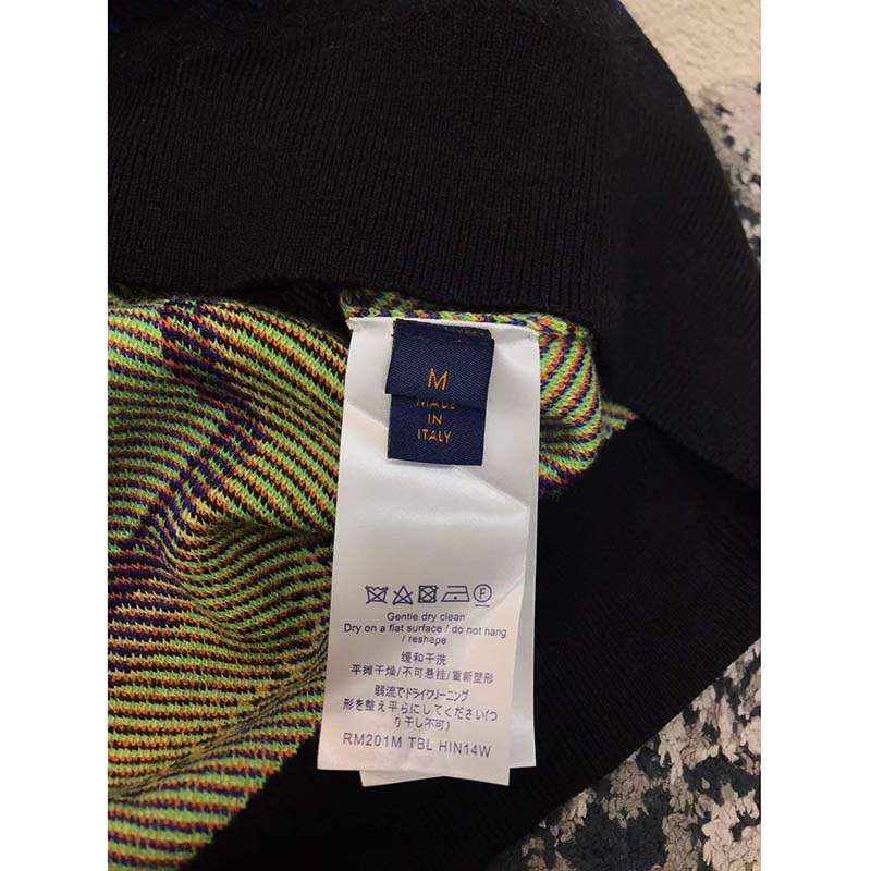 Louis Vuitton LV Men Graphic Crewneck Wool Green Blue Black Multicolor Regular Fit