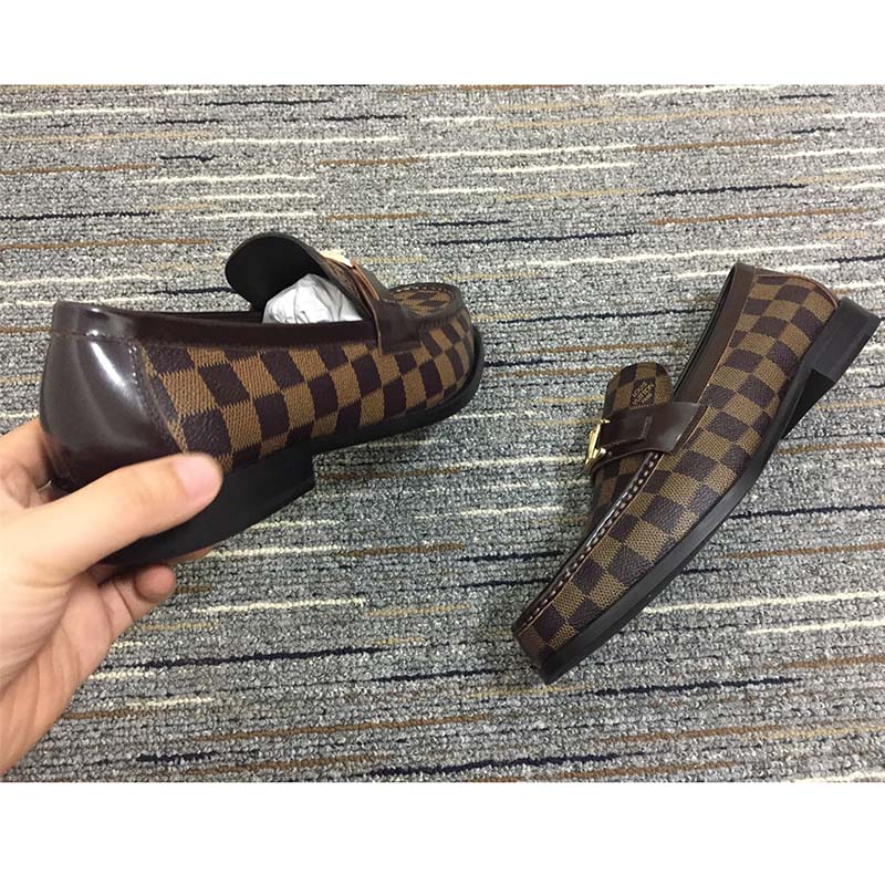 Louis Vuitton LV Men Major Loafer Brown Damier Canvas Ebene Blake Construction LV Initials