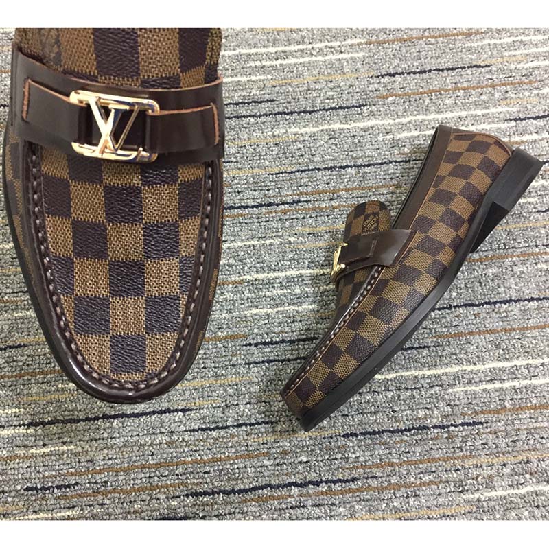 Louis Vuitton LV Men Major Loafer Brown Damier Canvas Ebene Blake Construction LV Initials
