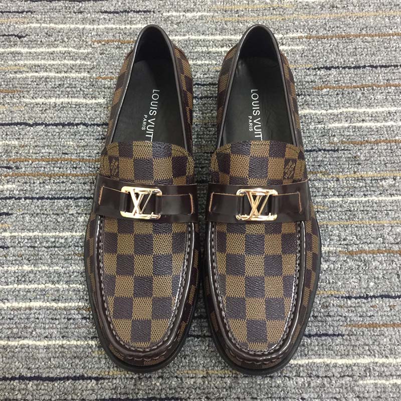 Louis Vuitton LV Men Major Loafer Brown Damier Canvas Ebene Blake Construction LV Initials