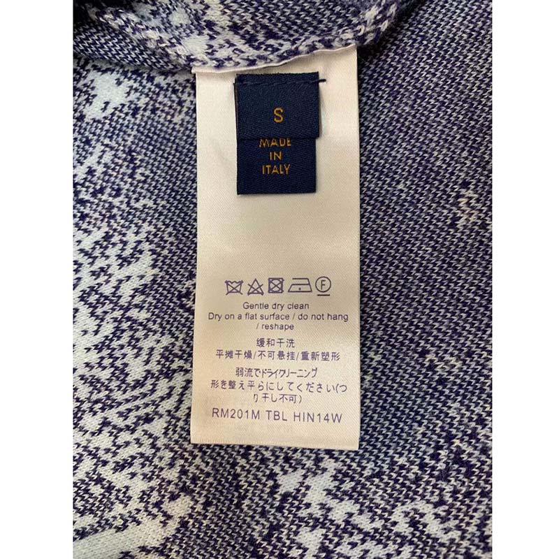 Louis Vuitton LV Men Monogram Bandana Crewneck Sweatshirt Cotton Indigo Slightly Loose Fit