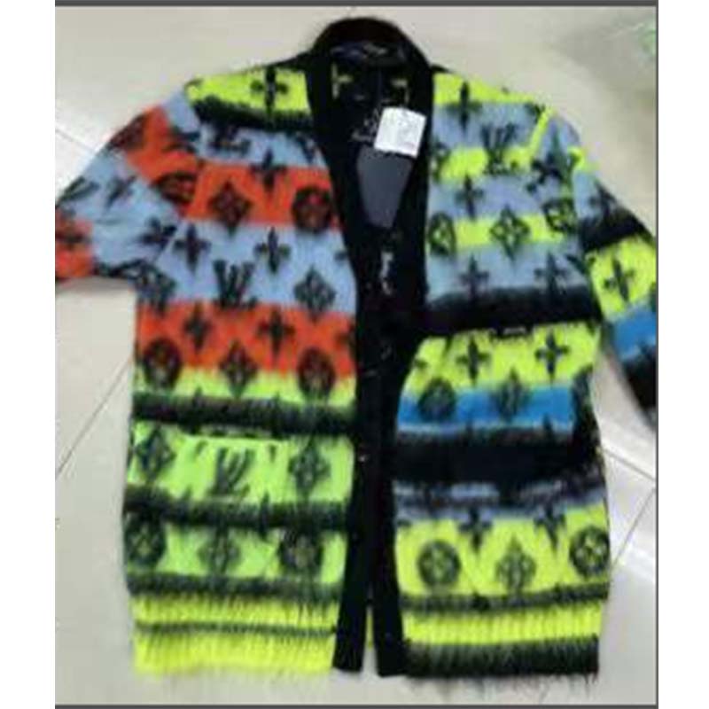 Louis Vuitton LV Women Monogram Black Lime Mohair Cardigan Multicolor Regular Fit