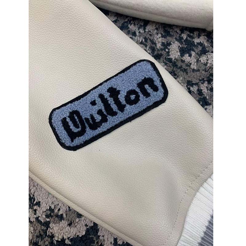 Louis Vuitton LV Men Multi-Patches Mixed Leather Varsity Blouson LWG Calf White