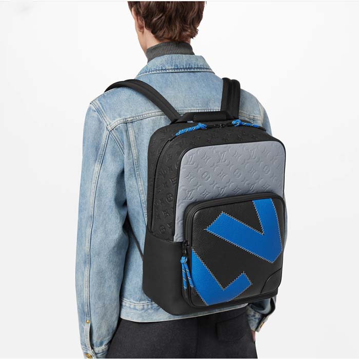 Louis Vuitton LV Unisex Dean Backpack Gray Taurillon Cowhide Leather