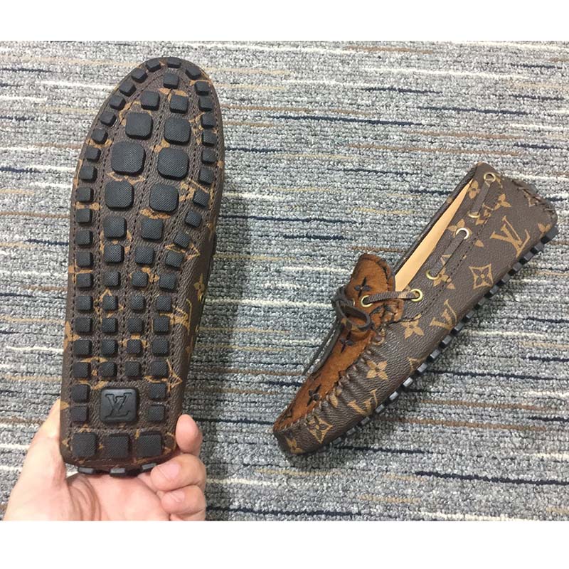 Louis Vuitton Unisex LV Gloria Flat Loafer Brown Patent Monogram Canvas