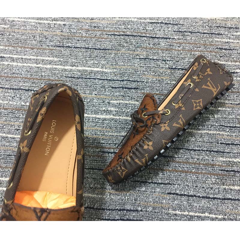 Louis Vuitton Unisex LV Gloria Flat Loafer Brown Patent Monogram Canvas