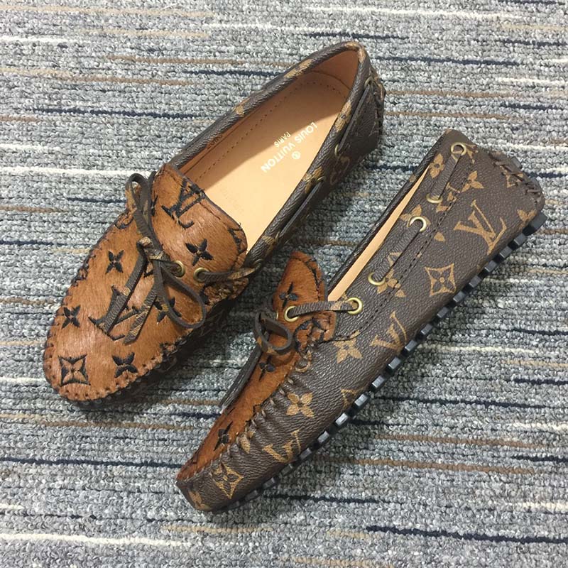 Louis Vuitton Unisex LV Gloria Flat Loafer Brown Patent Monogram Canvas