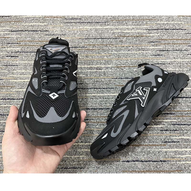 Louis Vuitton Unisex LV Runner Tatic Sneaker Black Mix Materials Rubber Outsole