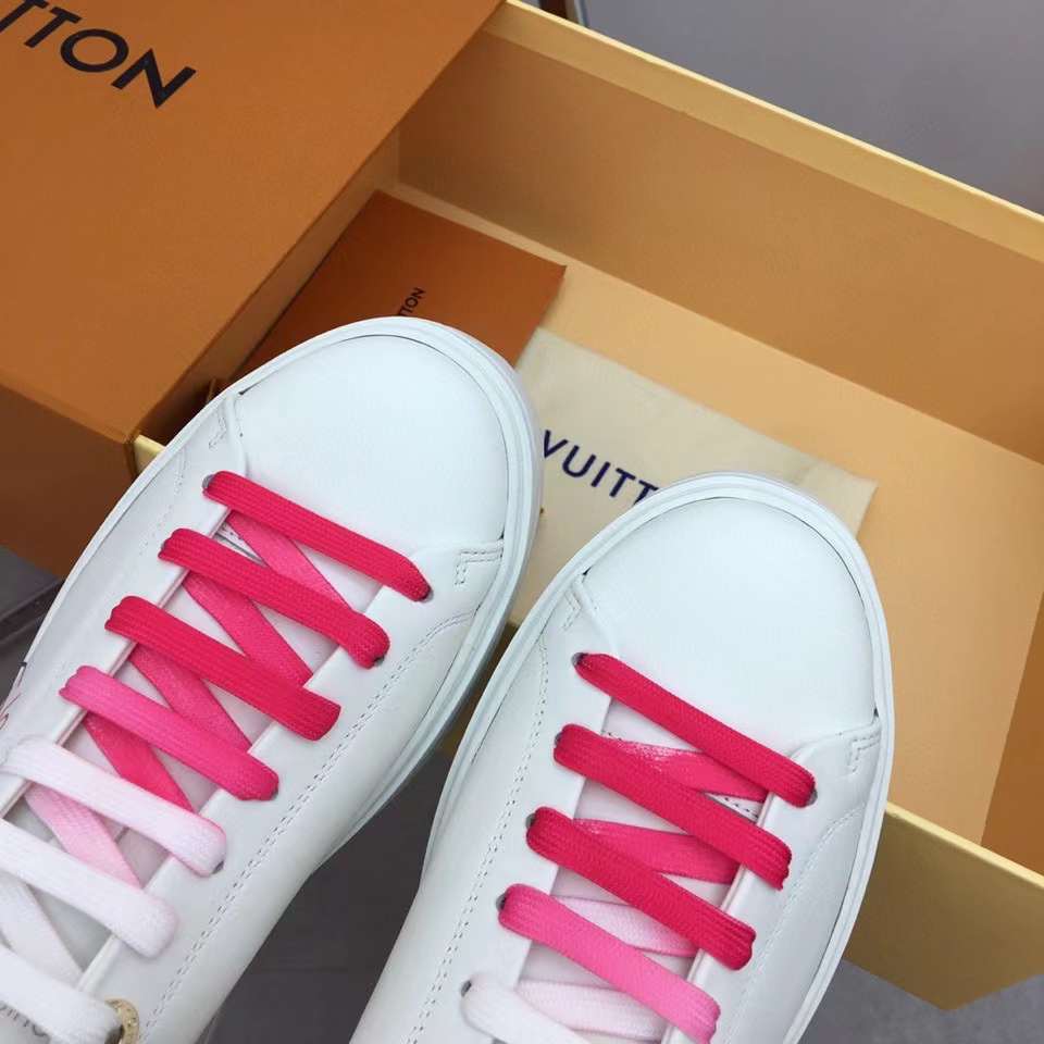 Louis Vuitton Unisex LV Time Out Open-Back Sneaker Fuchsia Pink Printed Calf Leather