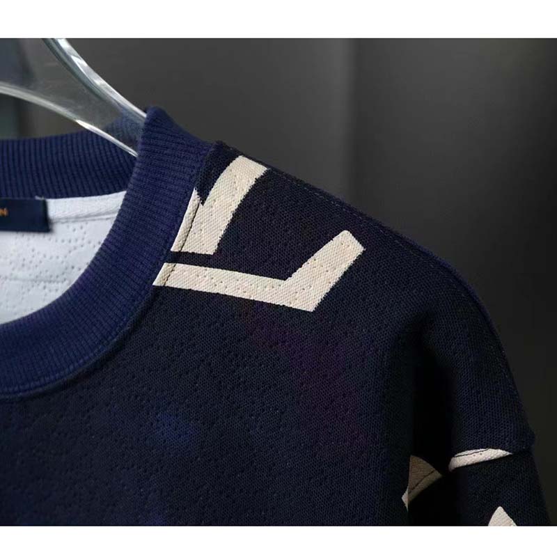 Louis Vuitton Women LV Damier Monogram Navy Blue Jacket Cotton Regular Fit