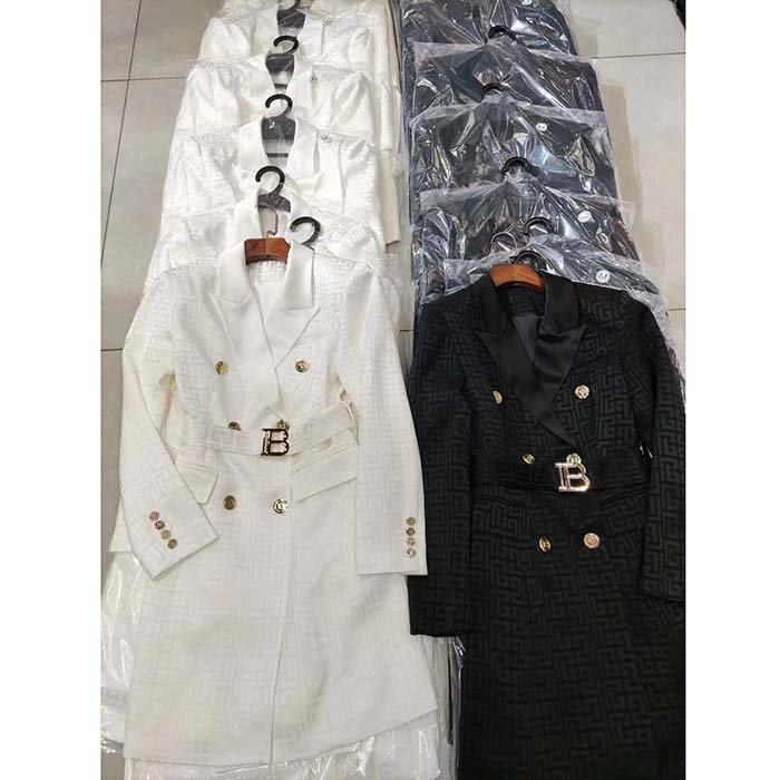 Givenchy Women Check Panel Cotton Gabardine Trench Coat-Black