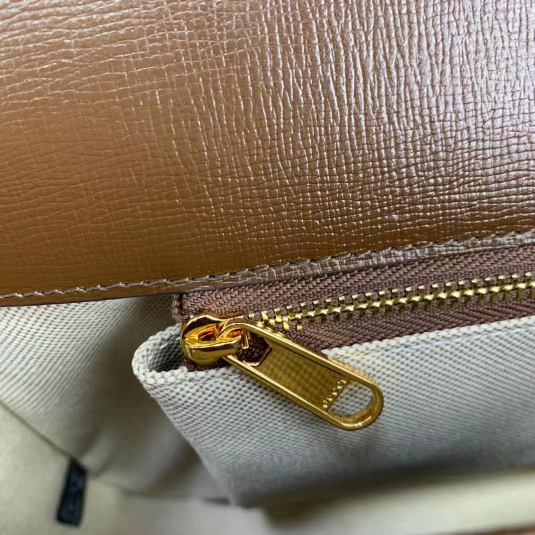 Gucci GG Unisex Horsebit 1955 Shoulder Bag Brown Leather Green Red Web