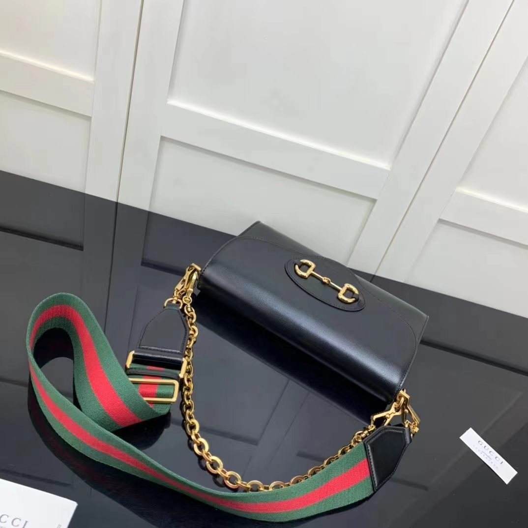 Gucci GG Women Gucci Horsebit 1955 Small Bag Black Leather
