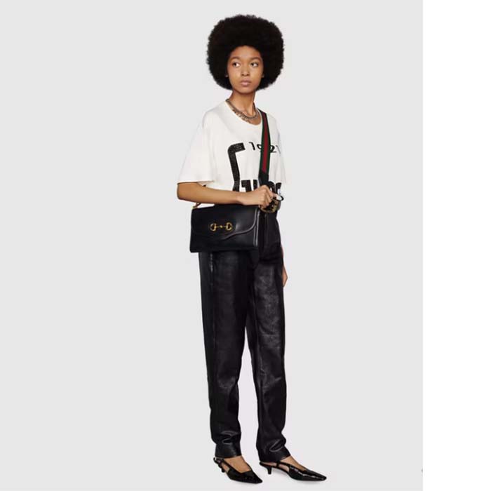 Gucci GG Women Gucci Horsebit 1955 Small Bag Black Leather