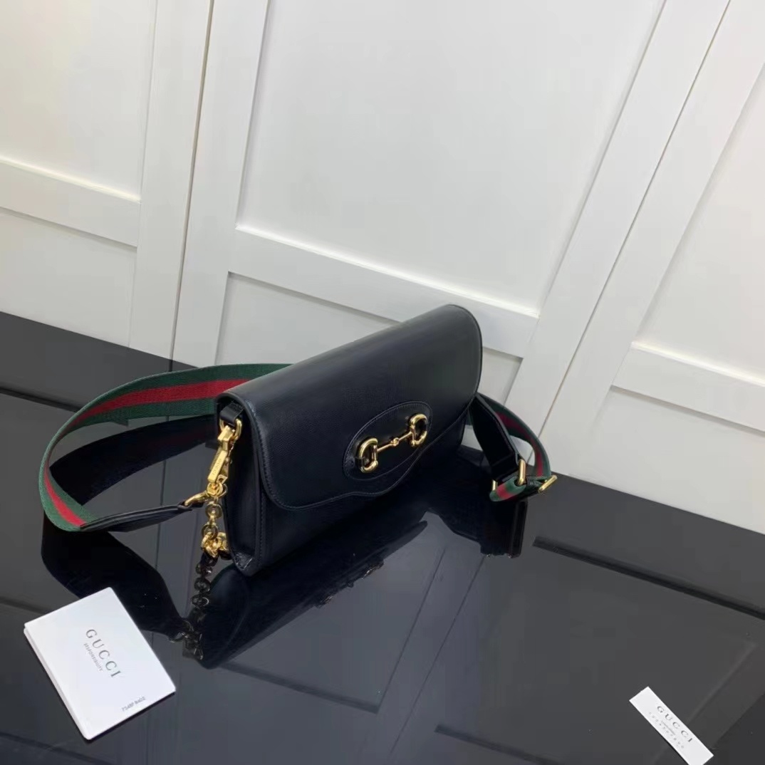 Gucci GG Women Gucci Horsebit 1955 Small Bag Black Leather