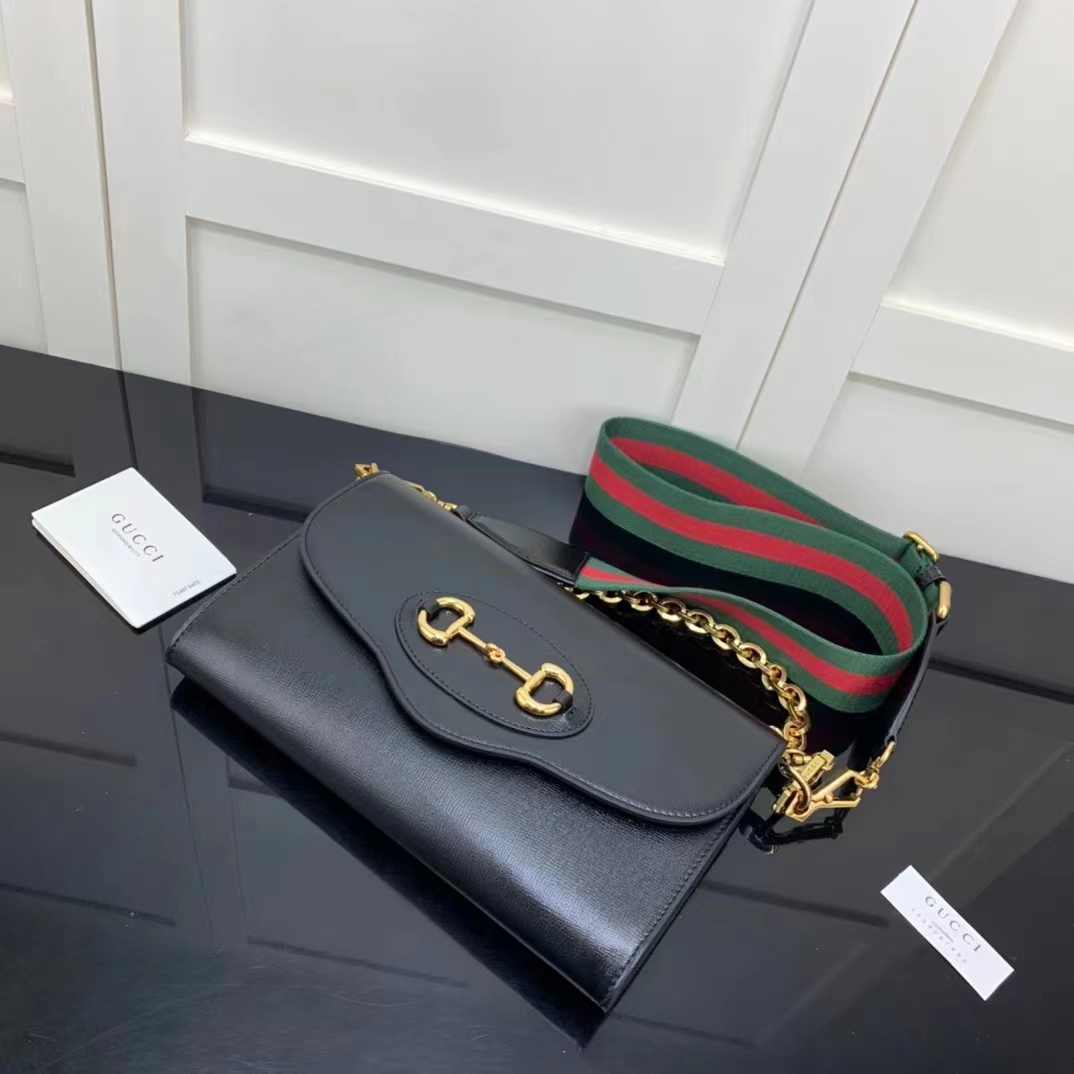 Gucci GG Women Gucci Horsebit 1955 Small Bag Black Leather