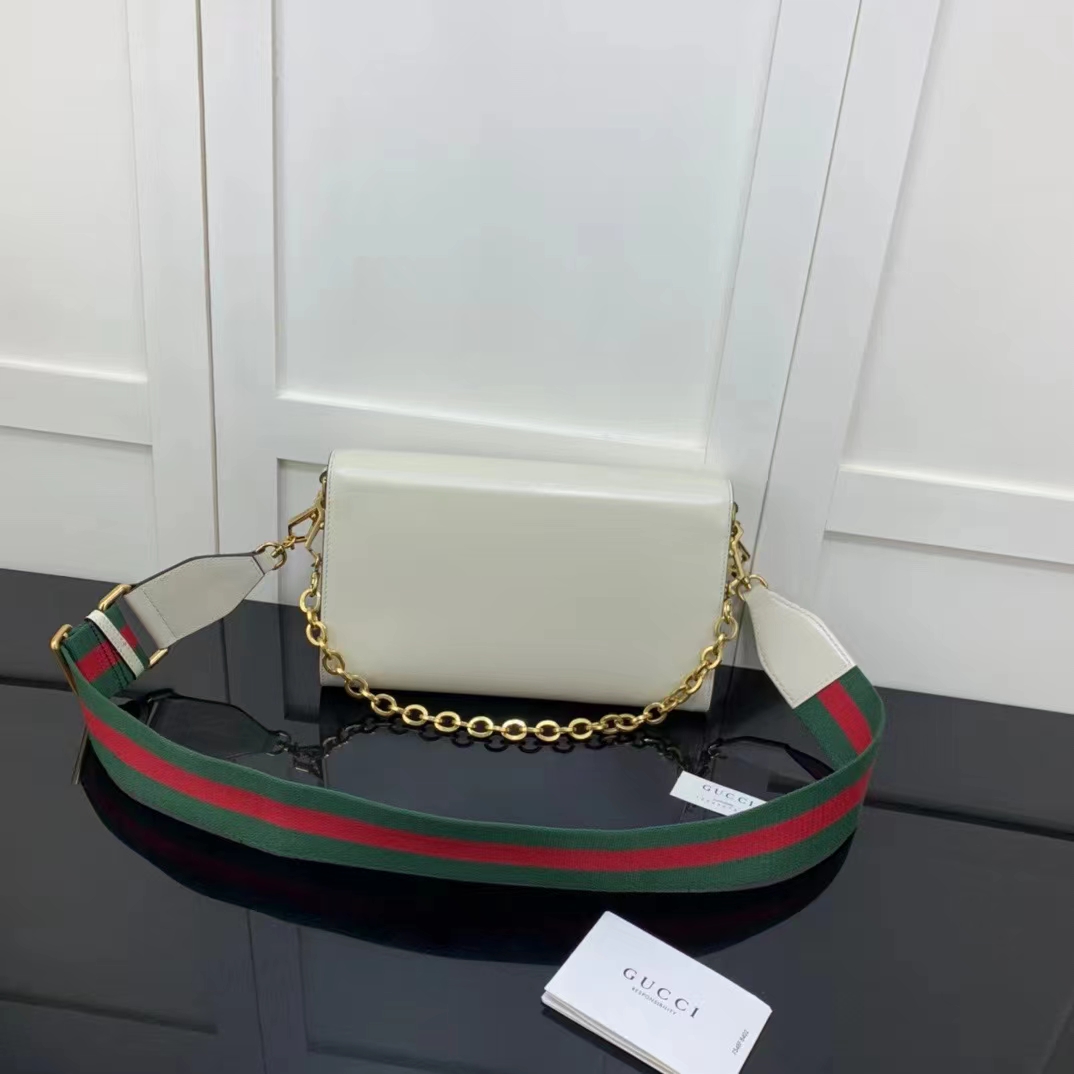 Gucci GG Women Gucci Horsebit 1955 Small Bag White Leather