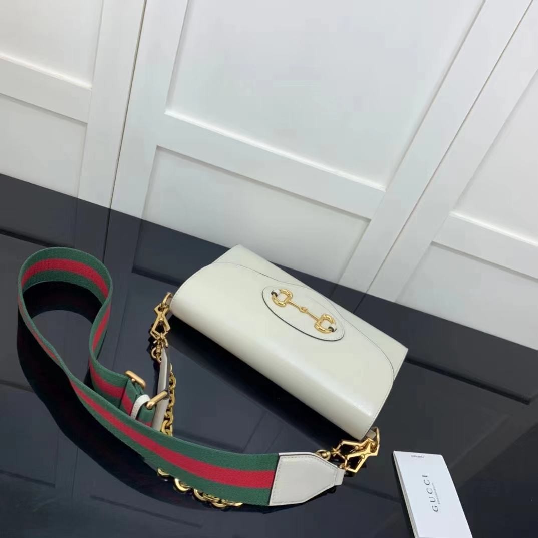 Gucci GG Women Gucci Horsebit 1955 Small Bag White Leather
