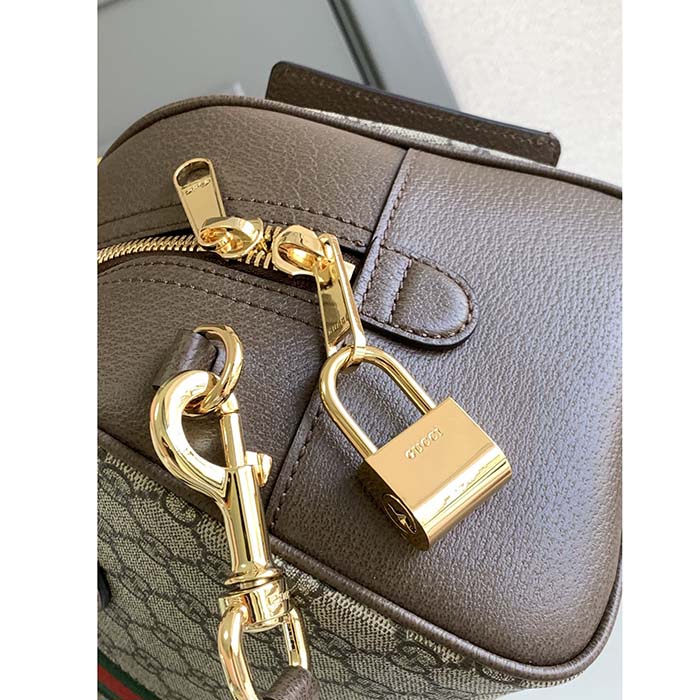 Gucci GG Women Ophidia Medium GG Top Handle Bag Beige Ebony Supreme