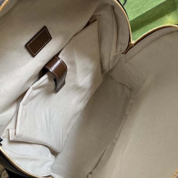 Gucci Unisex Backpack Interlocking G Beige Ebony GG Supreme Canvas