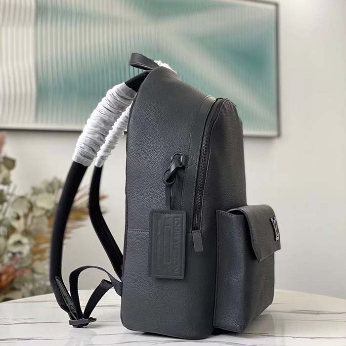 Louis Vuitton LV Unisex Takeoff Backpack Black Grained Calf Leather