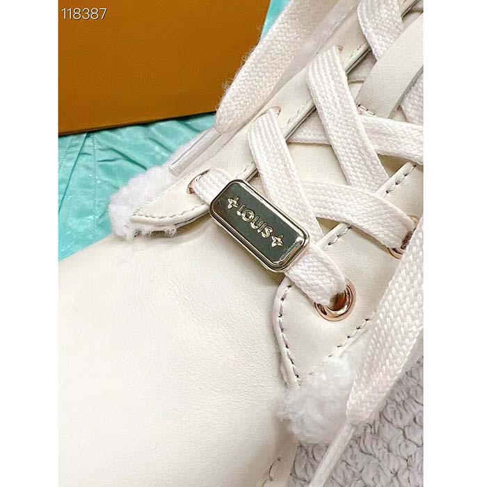 Louis Vuitton LV Women Territory Flat Ranger Ecru Beige Calf Leather Wool