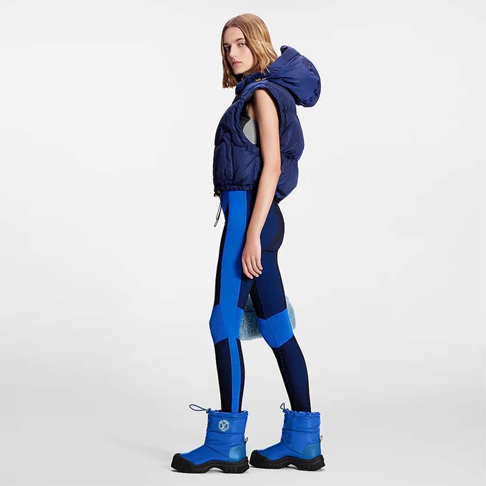 Louis Vuitton Unisex LV Ruby Flat Half Boot Electric Blue Vinyl Elastic Stopper Rubber