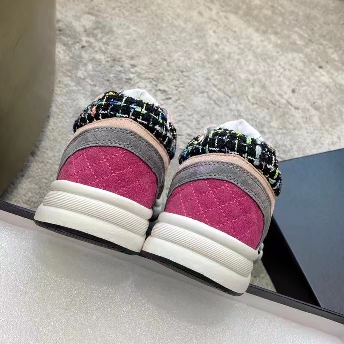 Chanel Women CC Sneakers Fabric & Suede Calfskin Multicolor 1 Cm Heel