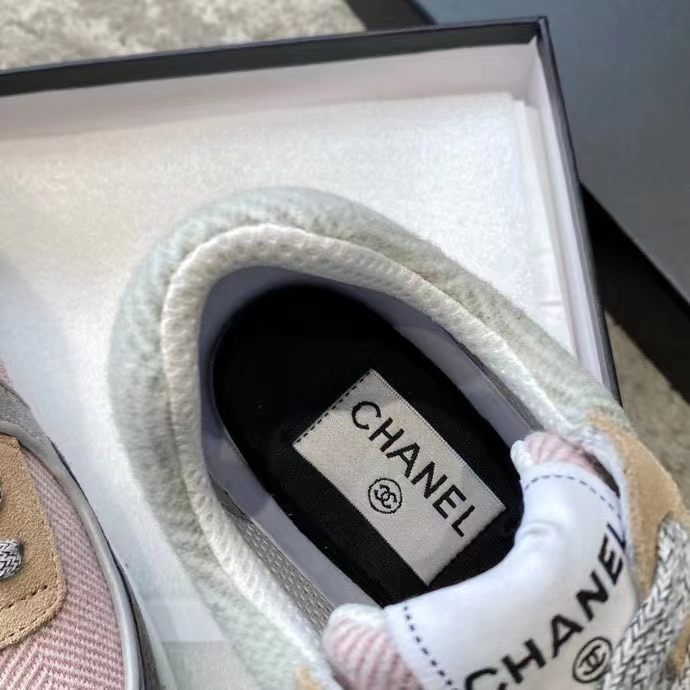Chanel Women CC Sneakers Fabric & Suede Calfskin Multicolor 1 Cm Heel