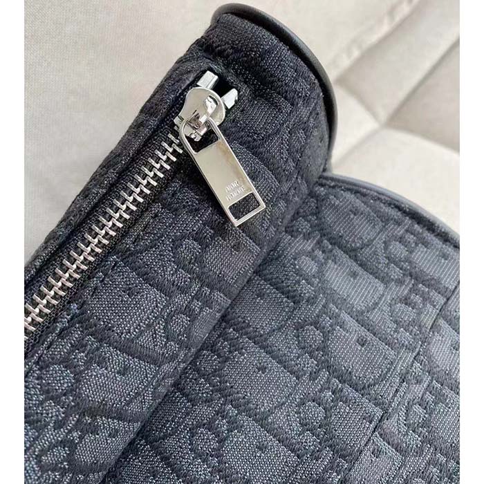 Dior Unisex CD Saddle Bag Black Dior Oblique Jacquard