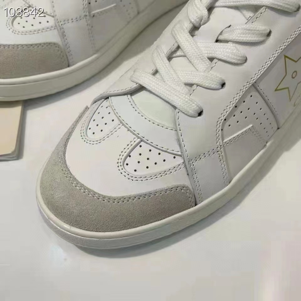 Dior Unisex Shoes CD Dior Star Sneaker White Calfskin Suede
