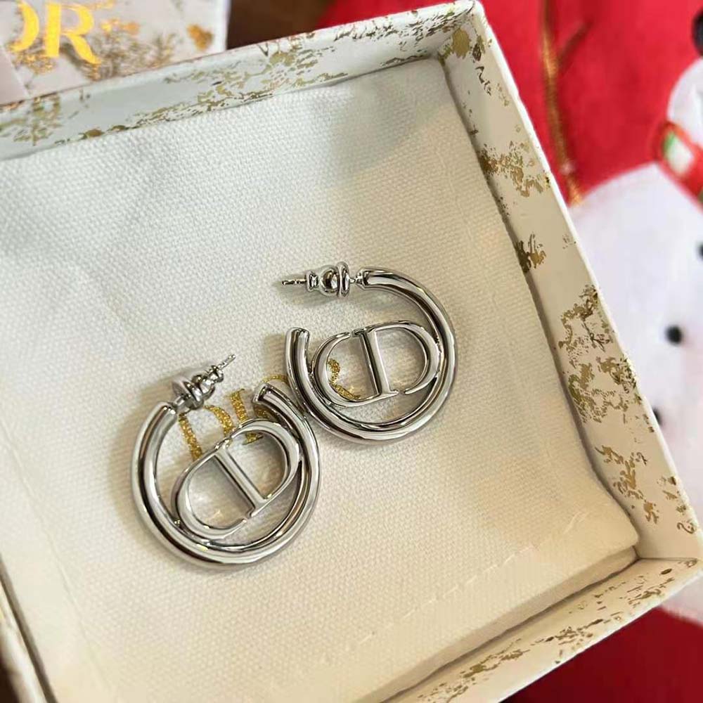 Dior Women 30 Montaigne Earrings Silver-Finish Metal