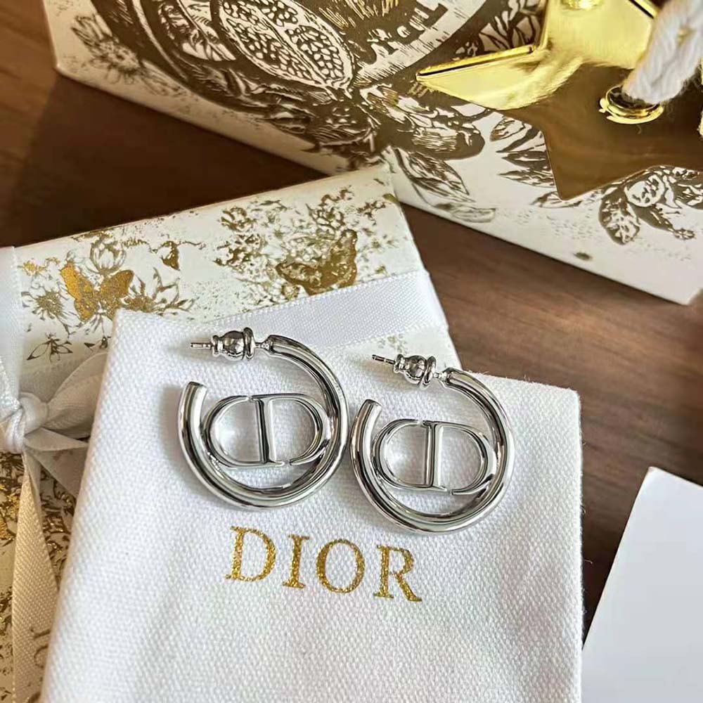 Dior Women 30 Montaigne Earrings Silver-Finish Metal