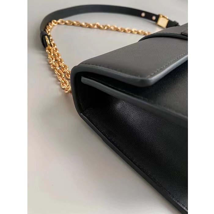 Dior Women CD 30 Montaigne East-West Bag Chain Black Calfskin