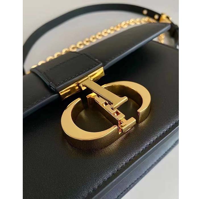 Dior Women CD 30 Montaigne East-West Bag Chain Black Calfskin