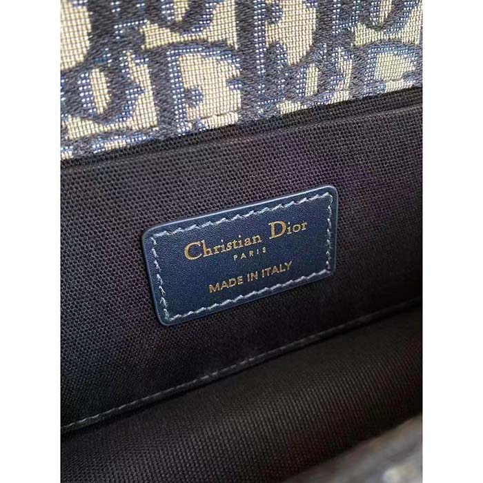 Dior Women CD 30 Montaigne East-West Bag Chain Blue Oblique Jacquard