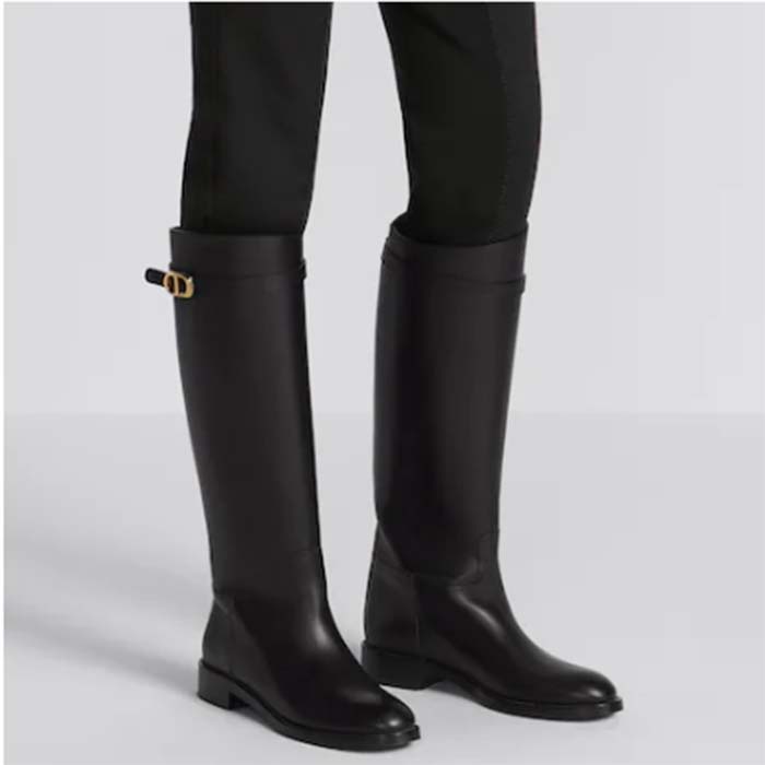 Dior Women CD Dior Empreinte Boot Black Calfskin Leather Sole Star