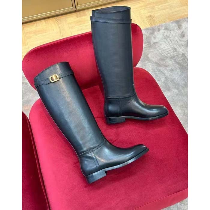 Dior Women CD Dior Empreinte Boot Black Calfskin Leather Sole Star