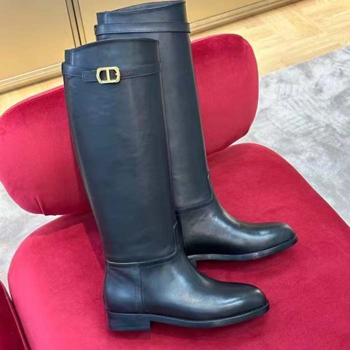 Dior Women CD Dior Empreinte Boot Black Calfskin Leather Sole Star