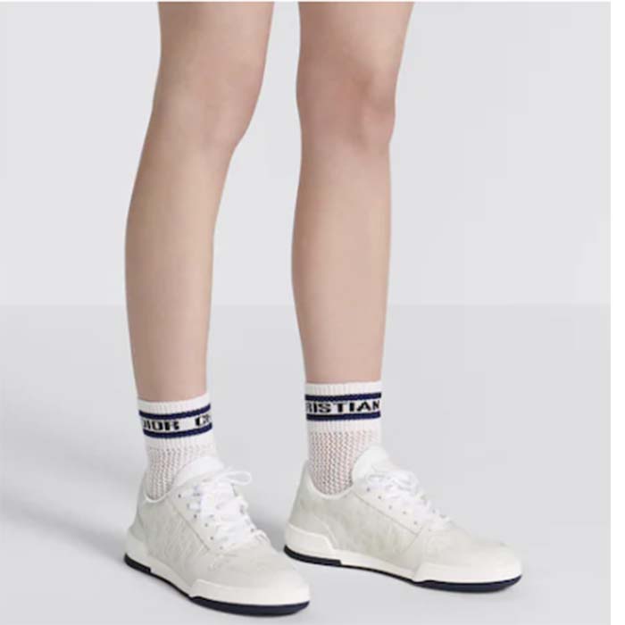 Dior Women CD Dior One Sneaker White Dior Oblique Perforated Calfskin