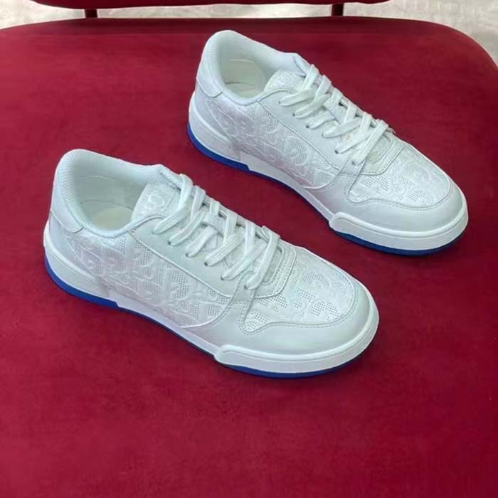 Dior Women CD Dior One Sneaker White Dior Oblique Perforated Calfskin